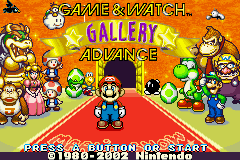 Game & Watch Gallery Advance title screen for GameBoy Advance
